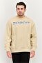 Men Crew Neck Long Sleeves Brand Logo Sweatshirt, Beige