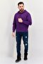Men Embroidered Logo Long Sleeves Hoodies, Purple - 2