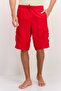 Men Drawstring Plain Print Swim Shorts, Red