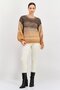 Women Crew Neck Long Sleeves Knitted Sweater, Multicolor - 3