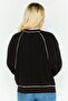 Women Round Neck Plain Sweater, Black - 3