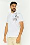Men Regular Fit Graphic Print Short Sleeves Polo Shirt, White