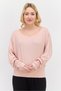Women Sportswear Fit Long Sleeves Brand Logo Training Top, Peach