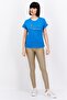 Women Sportswear Fit Short Sleeve Running Top, Blue - 4