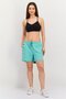 Women Drawstring Plain Basic Shorts, Green - 4