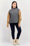 Women Mock Neck Sleeveless Knit Sweater, Grey - 3