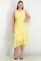 Women Textured Ruffle Dress, Yellow