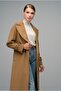 Snap Fastener, Low Sleeve, Oversize Coat with Pockets. Kamel 3933 - 4