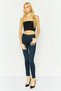 Women Skinny Fit Mid Rise Straight Leg Stretchable  Jeans, Blue - 4
