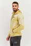 Men Sportswear Fit Long Sleeve Outdoor Sweatshirt, Sage Yellow - 2