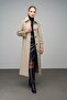 Oversize Long Coat with Shirt Collar and Epaulet Detail Stone 3064