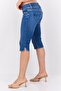 Women Washed Denim Shorts, Blue - 2