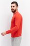 Men Crew Neck Long Sleeve Brand Logo Sweatshirt, Red - 2