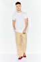 Men Regular Fit Solid Cargo Pants, Light Tan - 2