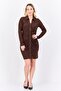 Women Ruched Mini Dress, Brown - 4