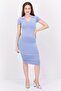 Women Petite Ruched Midi Dress, Blue - 2