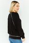 Women Round Neck Plain Sweater, Black - 2