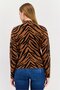 Women Mock Neck Jacquard Print Long Sleeves Sweater, Multicolor - 3