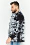 Men Tie Dye Long Sleeve Denim Jacket, Multicolor - 3
