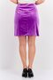 Women Petite Plain Velvet Mini Skirt, Purple - 3