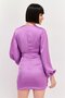 Women Petite Plain Mini Dress, Purple - 2