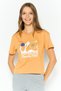 Women Sportswear Fit Short Sleeve Outdoor Top, Orange