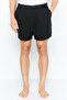 شورت سباحة بشعار العلامة التجارية للرجال، أسود