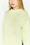 Women High Neck Textured Sweater, Lime Green - 3