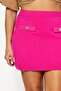Women Knitted Mini Skirt, Pink - 2