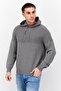 Men Hooded Long Sleeve Knitted Sweater, Grey