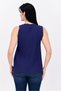 Women Petite Mock Neck Sleeveless Pleated Tank Top, Purprle - 3