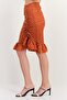 Women Plaid Basic Mini Skirt, Rust - 3