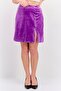 Women Petite Plain Velvet Mini Skirt, Purple