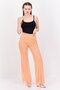 Women Textured Wide Leg Pant, Orange - 4