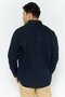 Men Regular Fit Long Sleeve Embroidered Logo Casual Shirt, Navy - 4