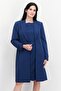 Women 2 Pcs Solid Belted Suit Dress Set, Navy