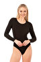 Özkan 0600 Women's Cotton Lycra Long Sleeve Round Collar Hooked Snap Knitted Body