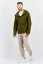 Men Sportswear Fit Long Sleeve Outdoor Hooded Jacket, Olive - 4