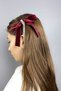 Bow Velvet Ribbon Hanging Rhinestone Hair Clip - 2