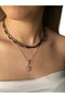 Women's Hematite and Onyx Black Thin Necklace, Natural Stone Choker, 36 cm 4 cm Extension Chain - 6
