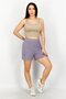 Women Knitted High Waist Shorts, Lilac - 3