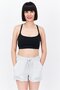 Women Brand Logo Non Padded Sports Bra, Black