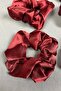 Claret Red T6 Piece Satin Hair Rubber Buckle Set - 2