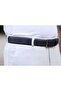 Navy Blue Leather Men's Belt Metal Buckle Classic Fabric Pants Belt 3.5 cm - 3