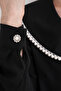 Women's Plus Size Collar Pearl Embroidered Brooch Blouse B0055 - 8