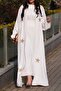 Ecru Star Detail Abaya - 5