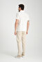 Lucero Men's White 100% Cotton Non-Shrink Slim Fit Slim Polo Neck Sports Shirt - 6