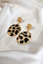 Leopard Patterned Fur Textured Dangle Earrings - 2