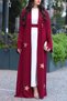 Burgundy Star Detailed Abaya