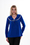 Women's Plus Size Collar Pearl Embroidered Brooch Blouse B0055 - 2